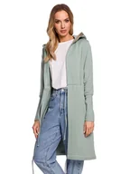 Swetry damskie - made of emotion Kardigan dresowy w kolorze miętowym - miniaturka - grafika 1