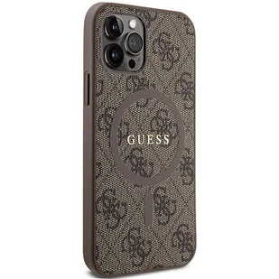 Etui Guess GUHMP12MG4GFRW Apple iPhone 12 / 12 Pro hardcase 4G Collection Leather Metal Logo MagSafe brązowy/brown - Etui i futerały do telefonów - miniaturka - grafika 5