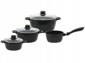 Zestawy garnków i patelni - ZESTAW 3 GARNKÓW Z POWŁOKĄ NIEPRZYWIERAJĄCĄ I PRZYKRYWKAMI + 1 RONDEL ELO - miniaturka - grafika 1