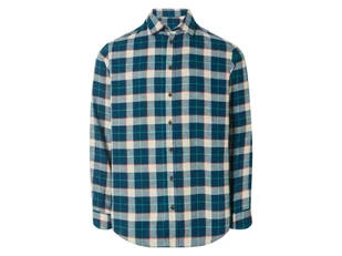LIVERGY® Flanelowa koszula męska casualowa (L (41/42), Sprawdź/niebieski/biały/pomarańczowy) - Koszule męskie - miniaturka - grafika 1