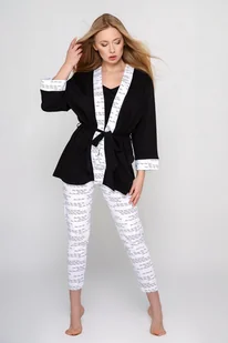 Szlafrok Antonella Czarny (Rozmiar L/XL) - Bielizna nocna - miniaturka - grafika 1