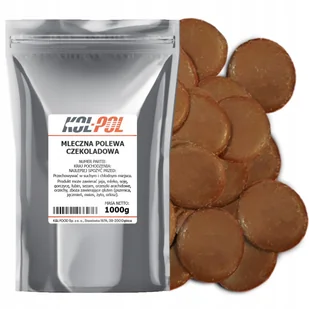POLEWA CZEKOLADOWA MLECZNA 1kg Do rozpuszczania Krążki do deserów Kol-Pol - Dodatki do ciast w proszku - miniaturka - grafika 1