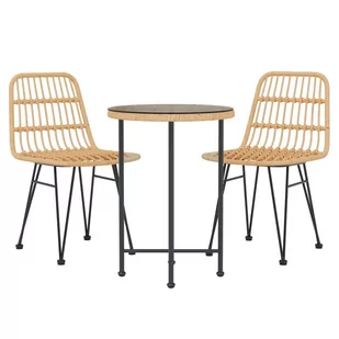 3-częściowy zestaw mebli ogrodowych, polirattan - Meble ogrodowe - miniaturka - grafika 4