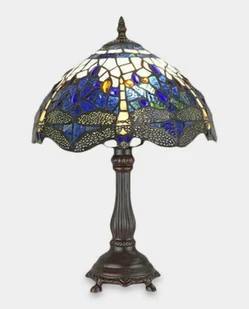 Lampa Witrażowa w Stylu Tiffany Ważka Granatowa - Lampy stojące - miniaturka - grafika 1