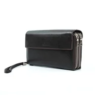 Nerki - Portfel Skóra naturalna brąz Saszetka męska do ręki Kopertówka SOLIER - miniaturka - grafika 1