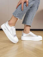 Trampki damskie - Sixth Sens Sneakersy w kolorze biało-srebrnym - miniaturka - grafika 1