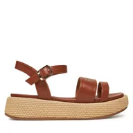 Espadryle damskie - Espadryle Tommy Hilfiger T3A2-33793-0326 S Brązowy - miniaturka - grafika 1