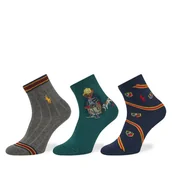 Skarpetki dla dzieci - Zestaw 3 par wysokich skarpet dziecięcych Polo Ralph Lauren 442P03160001 Kolorowy - miniaturka - grafika 1
