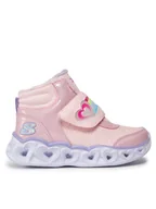 Buty dla dziewczynek - Skechers Sneakersy Heart Lights Brilliant Rainbow 302669L/PKLV Różowy - miniaturka - grafika 1