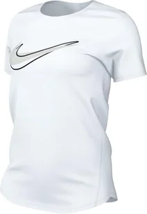 Nike One Swoosh Dri-Fit damski top do biegania z krótkim rękawem, biały, HJ2204-100, S - Koszulki i topy damskie - miniaturka - grafika 1