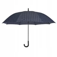 Parasole - BETLEWSKI Granatowy parasol półautomatyczny duża parasolka w kratkę XL - miniaturka - grafika 1