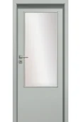 Drzwi wewnętrzne - Pol-Skone Dzwi Wewnętrzne Z Szybą Deco 03Sd Szary Struktura - miniaturka - grafika 1