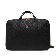 Torby na laptopy - Torba na laptopa Tommy Hilfiger Th Icon Laptop Bag Mono AW0AW18003 Czarny - miniaturka - grafika 1