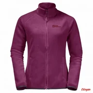 Kurtki i kamizelki sportowe męskie - Damska kurtka polarowa Jack Wolfskin MOONRISE FZ WILD BERRY - miniaturka - grafika 1