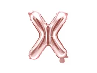 Balony i akcesoria - PartyDeco Balon foliowy Litera X, 35cm, różowe złoto FB2M-X-019R - miniaturka - grafika 1