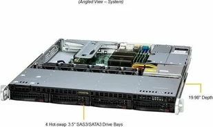 Serwer SuperMicro Supermicro 1U E-2456 6C/12T 2x16GB 480GB M.2 4x3.5" HS 600W - Serwery - miniaturka - grafika 1