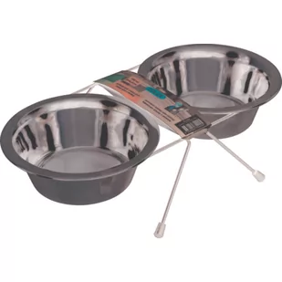 Zolux Zestaw 2 miski dla psów Inox 700 ml + stojak metalowy - Miski dla psów - miniaturka - grafika 1