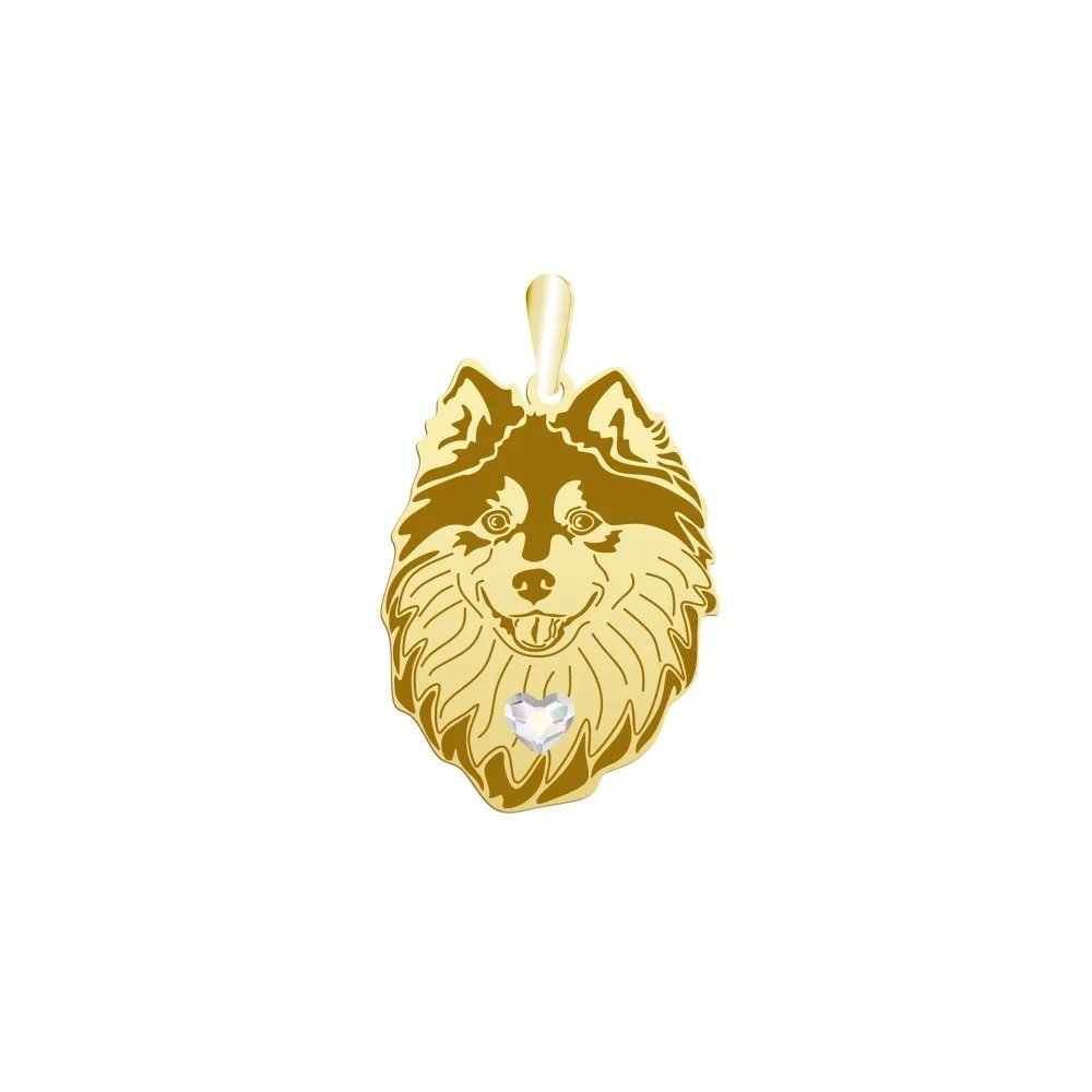 Zawieszka Złota z psem Fiński Lapphund 925 Prezent Kobieta GRAWER GRATIS