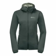 Kurtki damskie - Damska kurtka softshellowa Jack Wolfskin WINDHAIN HOODY W slate green - XS - miniaturka - grafika 1