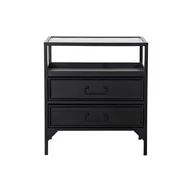 Ławy i stoliki kawowe - Emaga Stolik Nocny DKD Home Decor Metal Szkło (50 x 40 x 55 cm) - miniaturka - grafika 1