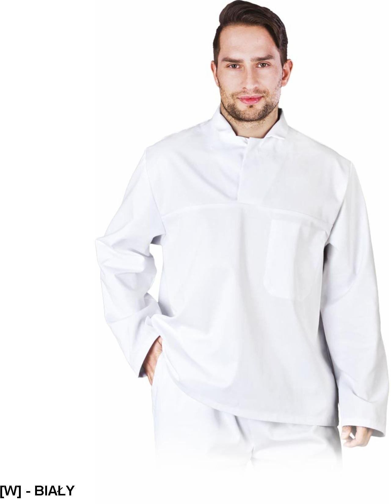 LH-FOOD_JWB - BLUZA DO PRACY W SYSTEMIE HACCP PRZEMYSŁ SPOŻYWCZY, bez guzików, 65% poliester, 35% bawełna gramatura 210 g/m2 5XL