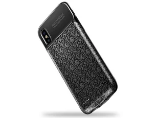 Baseus Plaid Backpack etui pokrowiec z wbudowanym powerbankiem 3500 mAh iPhone XS / X czarny (ACAPIPHX-BJ01) 6953156270640 - Etui i futerały do telefonów - miniaturka - grafika 1