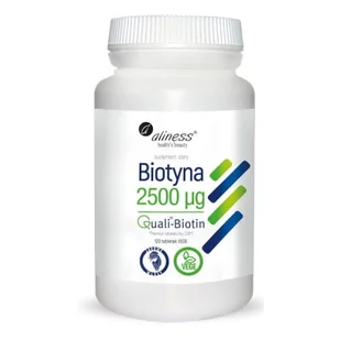 aliness Biotyna 2500 mcg 120 tabletek - Suplementy diety - miniaturka - grafika 1