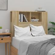 Inne meble do sypialni - Lumarko Wezgłowie łóżka z półkami, dąb sonoma, 100x18,5x104,5 cm - miniaturka - grafika 1