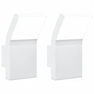 Lampy ogrodowe - vidaXL Kinkiety zewnętrzne LED, 2 szt., białe, odlewane aluminium - miniaturka - grafika 1