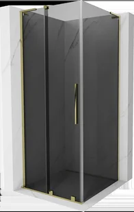 Mexen Velar L kabina prysznicowa rozsuwana 100x100 cm, grafit, złota - 871-100-100-43-50 - Kabiny prysznicowe - miniaturka - grafika 1