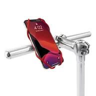 Akcesoria rowerowe - Uchwyt telefonu komórkowego Bone Bike Tie 3, na rower, regulowany rozmiar, czerwony, 4.7-7.2", silikon, mocowany do kierownicy, cz - miniaturka - grafika 1