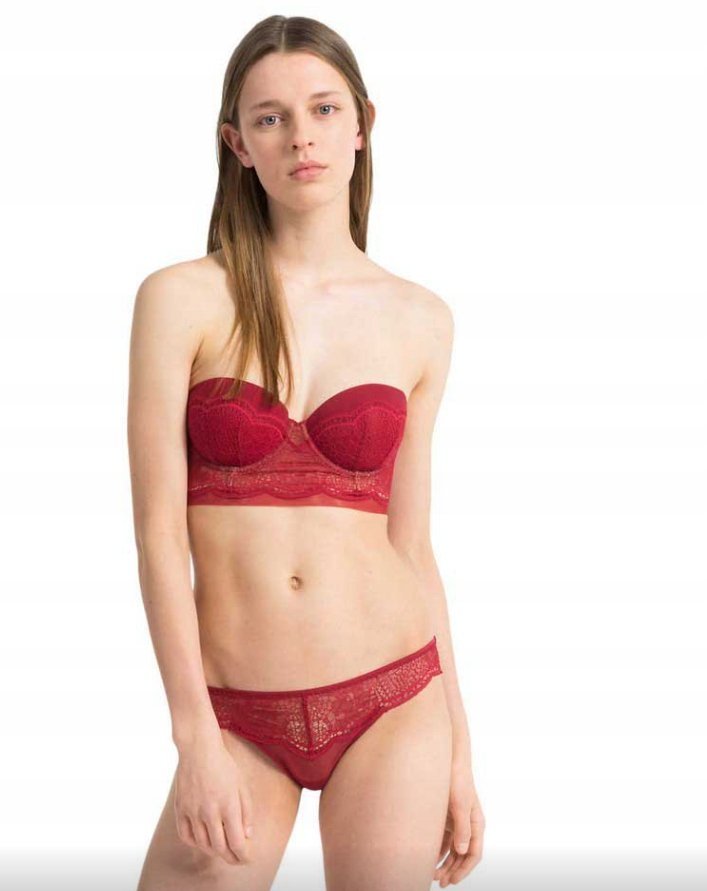 Calvin Klein Biustonosz Czerwony Na Ramiączkach 70D 2A3F2_C*