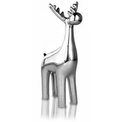 Ozdoby bożonarodzeniowe - Figurka ceramiczna Renifer srebrny 16 cm - miniaturka - grafika 1