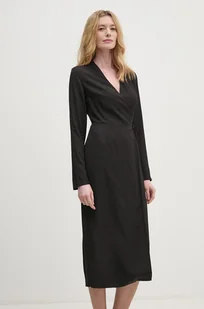 Calvin Klein sukienka kolor czarny midi rozkloszowana K20K207658 - Sukienki - miniaturka - grafika 1