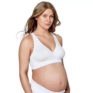 Medela Keep Cool biustonosz do spania | Bezszwowy biustonosz dla kobiet w ciąży i karmiących piersią z materiału Soft Touch z strefą oddychania na całej plecach, biały, M - Biustonosze - miniaturka - grafika 1