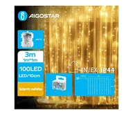 Lampy ogrodowe - Aigostar - LED Zewnętrzny łańcuch bożonarodzeniowy 100xLED/8 funkcji 3xAA 4x1m IP44 ciepła biel - miniaturka - grafika 1