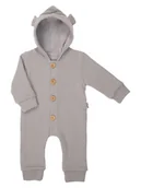 Pajacyki dla niemowląt - Dziecięcy pajac dresowy na guziczki popielaty Nicol,r.92 - miniaturka - grafika 1