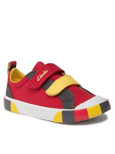 Trampki damskie - Clarks Trampki Foxing Lo K 261665707 S Czerwony - grafika 1