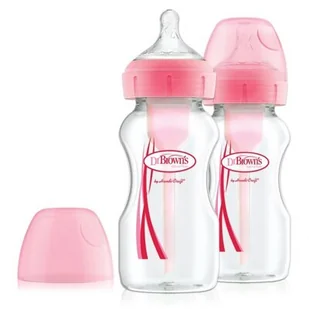 Butelka 270ml OPTIONS+, SZEROKA SZYJKA, różowa - Butelki dla niemowląt - miniaturka - grafika 1