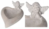 Lampiony i znicze - ANIOŁ DONICA ŚWIECZNIK NA GRÓB Z KAMIENIA 17 CM - miniaturka - grafika 1