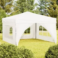 Pawilony ogrodowe - Składany namiot imprezowy ze ściankami, biały, 3x3 m - miniaturka - grafika 1