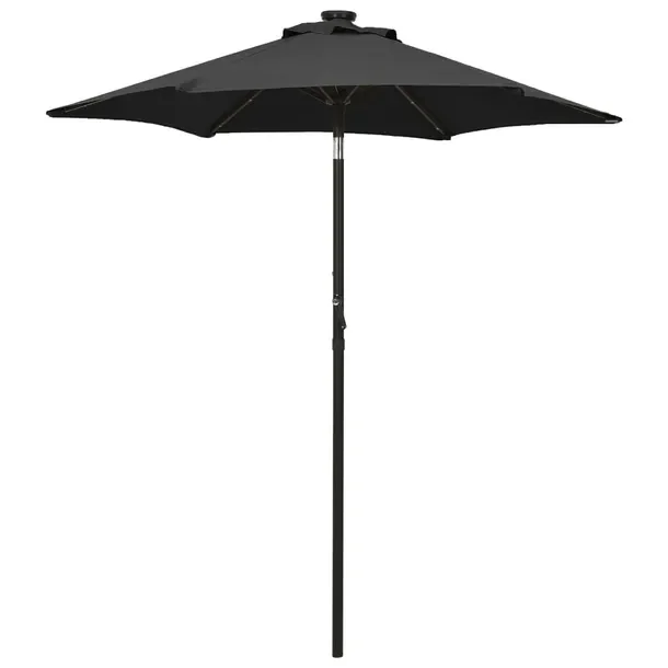 Parasol na patio z LED, czarny/ciemnoszary, 200x211 cm