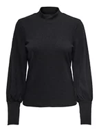 Bluzy damskie - ONLY ONLNALIA L/S Cuff Highneck TOP JRS Bluza, Black, S, czarny, S - miniaturka - grafika 1