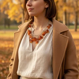 Bałtycki bursztyn surowy naszyjnik unikat - Naszyjniki Bałtycki bursztyn surowy naszyjnik unikat - Naszyjniki - miniaturka - grafika 1