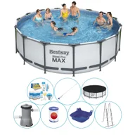 Baseny ogrodowe - Pakiet komfortowy do basenu - Bestway Steel Pro MAX 457x122 cm okrągły - miniaturka - grafika 1