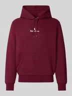Bluzy męskie - Bluza z kapturem, wyhaftowanym logo i kieszenią kangurką - miniaturka - grafika 1