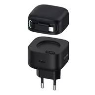 Ładowarki do telefonów - USAMS Ład. siec. 1xUSB-C ze zwijanym kablem Lighning (only head) PD+QC 35W Gan Fast Charging czarny/black XMF Series CC209TC01 (US-CC209) - miniaturka - grafika 1