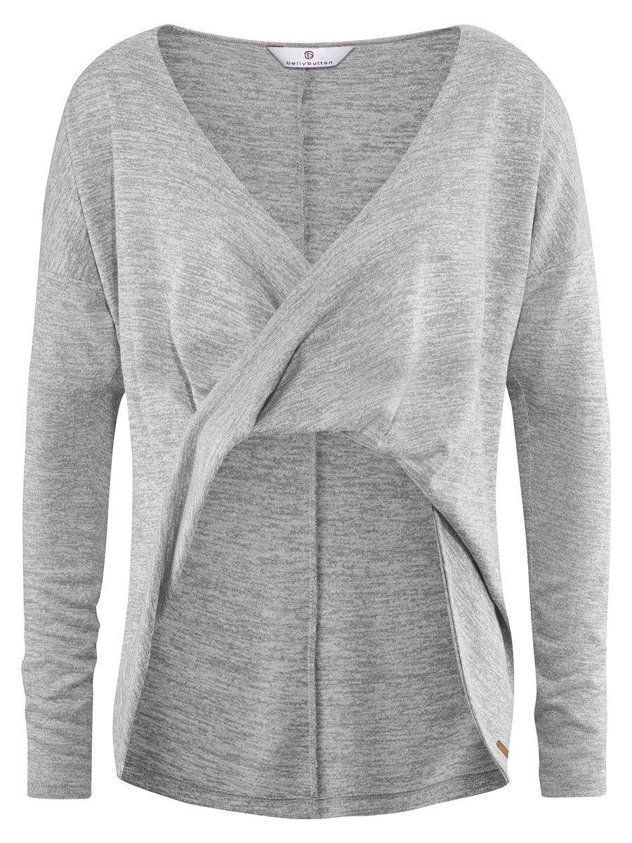 Damska bluzka ciążowa z długim rękawem szara Bellybutton Maternity, r.M