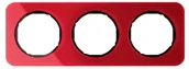 Klawisze i ramki - Berker Ramka potrójna potrójna R.1 - czerwona, element wewnętrzny czarny - miniaturka - grafika 1