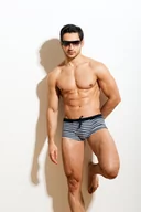 Kąpielówki męskie - Kąpielówki Sacco Belt Czarno-białe paski (Rozmiar S) - miniaturka - grafika 1